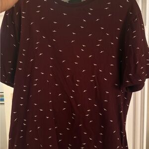 Denim & Flower Maroon Short Sleeve Tee